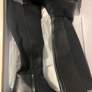 Black Leather Knee-High Boots